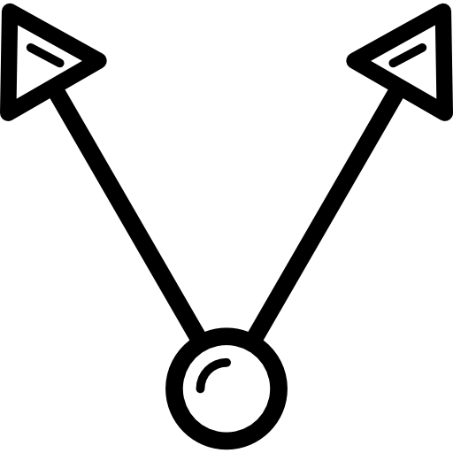 Two Arrows from a circle 